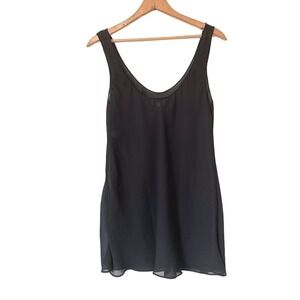 Vintage Natori Negligee‎ Chemise Sheer Black - Size Small